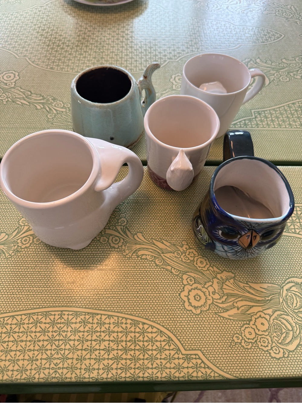 Ceramic Assorted Animal Mug Set - Bird, Hedgehog, Whales, and Hippo